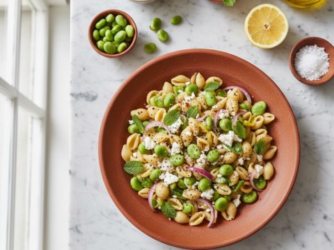 Recette Fèves aux pâtes au Cookeo - Plat principal Française - Photo du plat prêt à déguster