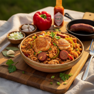 Jambalaya au poulet – Recette Cookeo