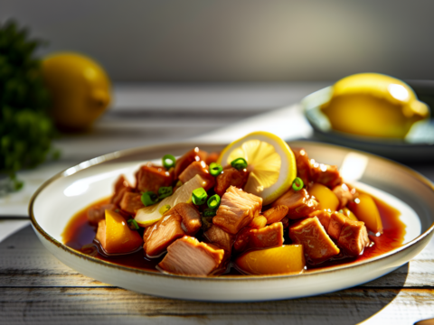 Recette Porc aigre-doux au citron au Cookeo - Plat principal Chinoise - Photo du plat prêt à déguster