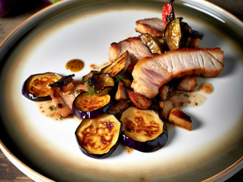 Recette Porc poêlé aux aubergines au Cookeo - Plat principal Asiatique - Photo du plat prêt à déguster