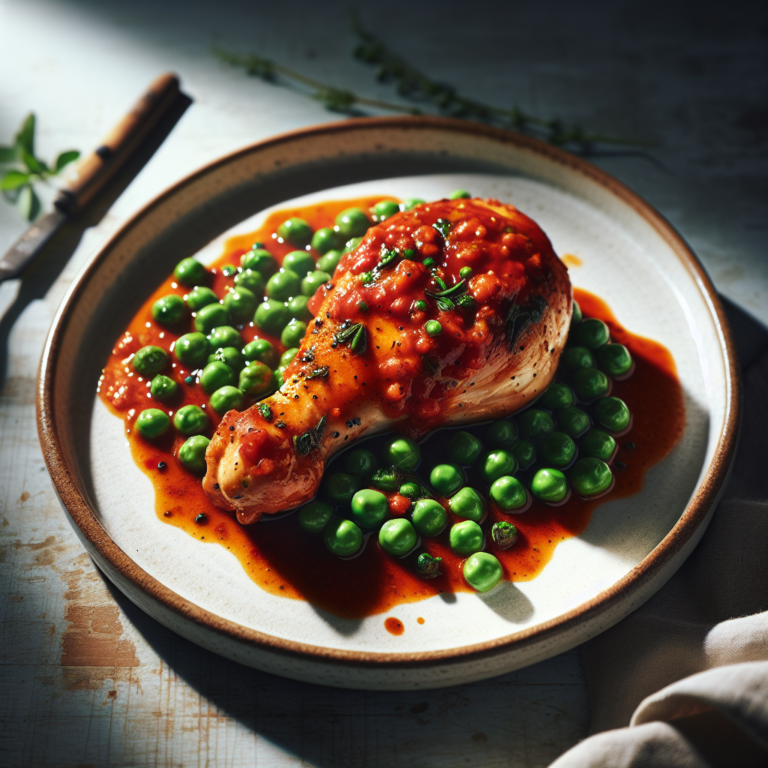Recette Poulet Arrabiata aux Petits Pois au Cookeo - Plat principal Italienne - Photo du plat prêt à déguster