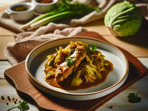 Recette Poulet au curry aux choux au Cookeo - Plat principal Indienne - Photo du plat prêt à déguster