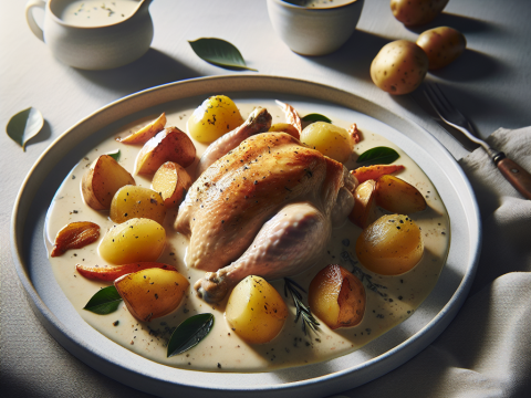 Recette Poulet blanquette aux pommes de terre au Cookeo - Plat principal Française - Photo du plat prêt à déguster