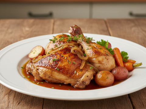 Recette Poulet braisé au Cookeo au Cookeo - Plat principal Française - Photo du plat prêt à déguster