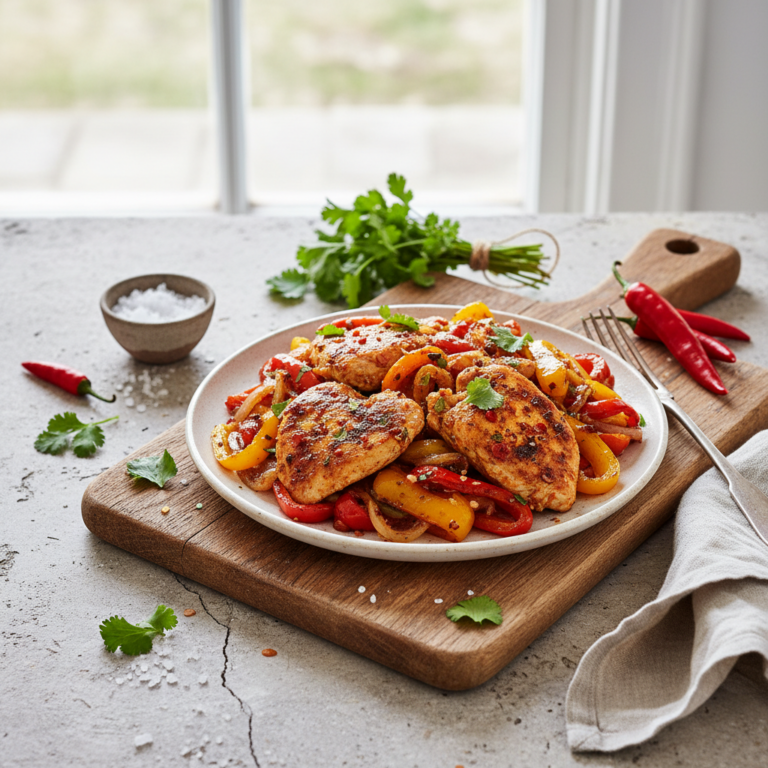 Recette Poulet épicé aux poivrons au Cookeo - Plat principal Française - Photo du plat prêt à déguster