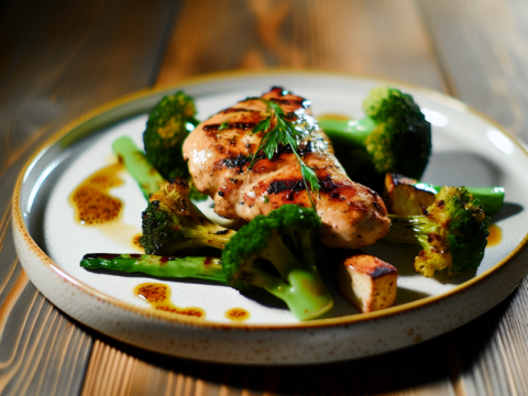 Recette Poulet grillé aux brocolis au Cookeo - Plat principal Française - Photo du plat prêt à déguster