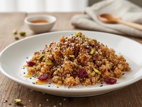 Recette Quinoa miel et sésame au Cookeo - Accompagnement Française - Photo du plat prêt à déguster