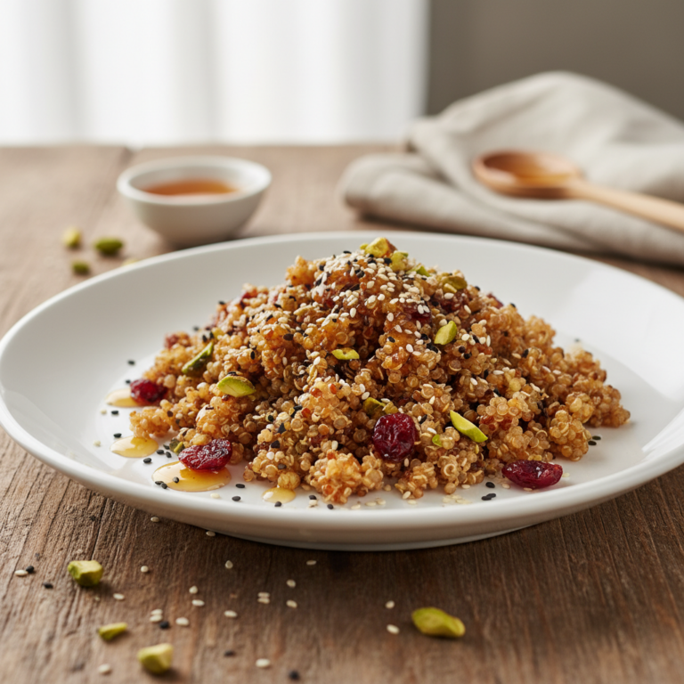 Recette Quinoa miel et sésame au Cookeo - Accompagnement Française - Photo du plat prêt à déguster