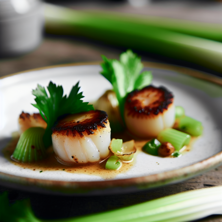 Recette Saint-Jacques au céleri au Cookeo - Plat principal Française - Photo du plat prêt à déguster