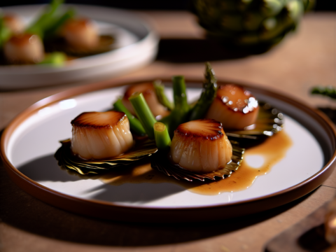 Recette Saint-Jacques aux artichauts au Cookeo - Plat principal Française - Photo du plat prêt à déguster