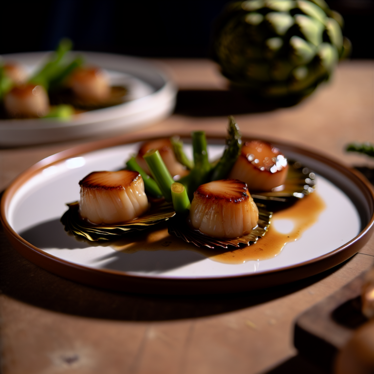 Recette Saint-Jacques aux artichauts au Cookeo - Plat principal Française - Photo du plat prêt à déguster