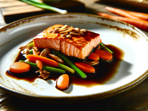 Recette Saumon Teriyaki aux Carottes au Cookeo - Plat principal Japonaise - Photo du plat prêt à déguster