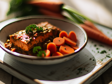 Recette Saumon Tikka Masala aux Carottes au Cookeo - Plat principal Indienne - Photo du plat prêt à déguster