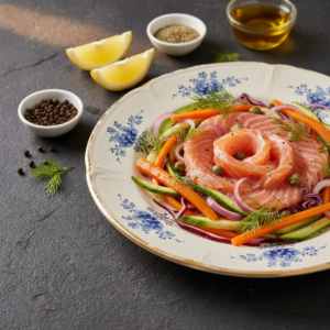 Saumon mariné aux légumes – Recette Cookeo