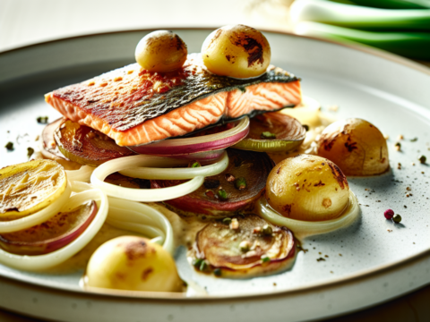 Recette Saumon parmigiana aux navets au Cookeo - Plat principal Italienne - Photo du plat prêt à déguster