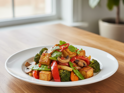 Recette Tofu aux légumes au Cookeo - Plat principal Chinoise - Photo du plat prêt à déguster