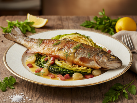 Recette Truite aux choux au Cookeo - Plat principal Française - Photo du plat prêt à déguster