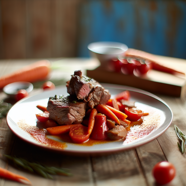 Recette Veau à la tomate aux carottes au Cookeo - Plat principal Française - Photo du plat prêt à déguster