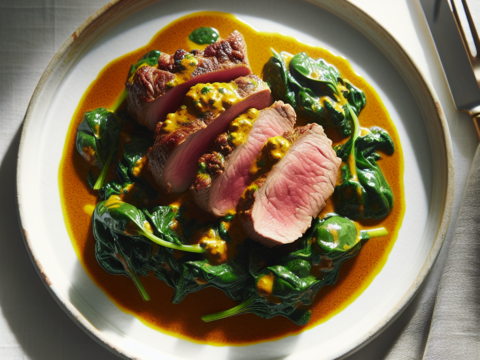 Recette Veau au curry aux épinards au Cookeo - Plat principal Française - Photo du plat prêt à déguster