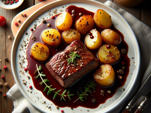 Recette Veau au vin rouge aux pommes de terre au Cookeo - Plat principal Française - Photo du plat prêt à déguster
