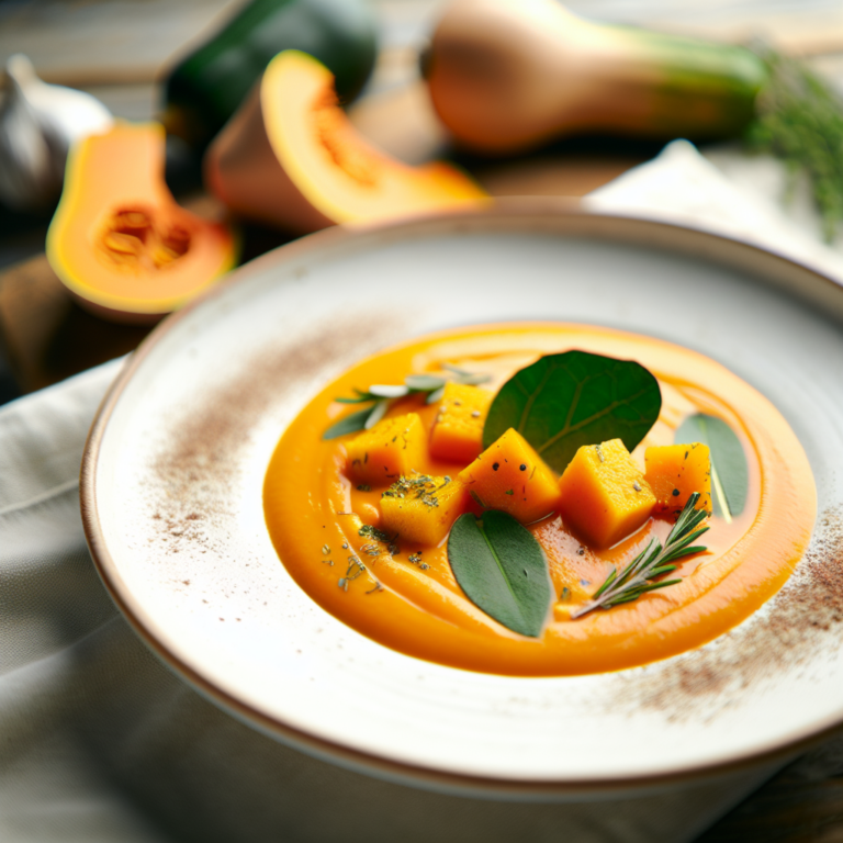 Recette Velouté de butternut au Cookeo - Entrée Française - Photo du plat prêt à déguster
