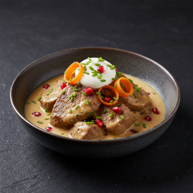 Recette Boeuf à la crème fraîche au Cookeo - Plat principal Française - Photo du plat prêt à déguster