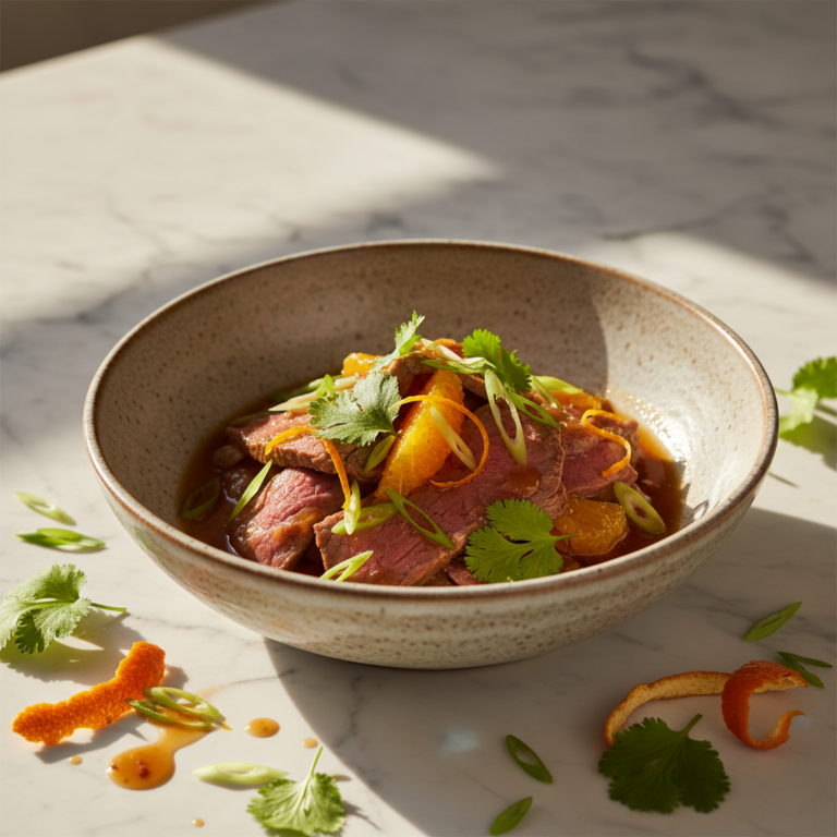 Recette Boeuf vapeur à l'orange au Cookeo - Plat principal Française - Photo du plat prêt à déguster