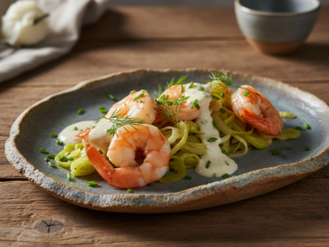 Recette Crevettes aux poireaux au Cookeo - Plat principal Française - Photo du plat prêt à déguster