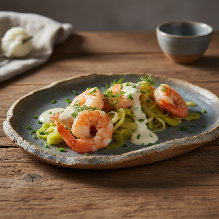 Recette Crevettes aux poireaux au Cookeo - Plat principal Française - Photo du plat prêt à déguster