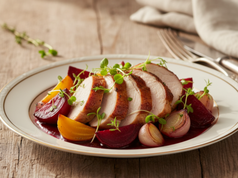 Recette Dinde aux betteraves au Cookeo - Plat principal Française - Photo du plat prêt à déguster