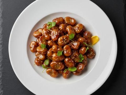 Recette Fèves laquées au Cookeo - Accompagnement Asiatique - Photo du plat prêt à déguster