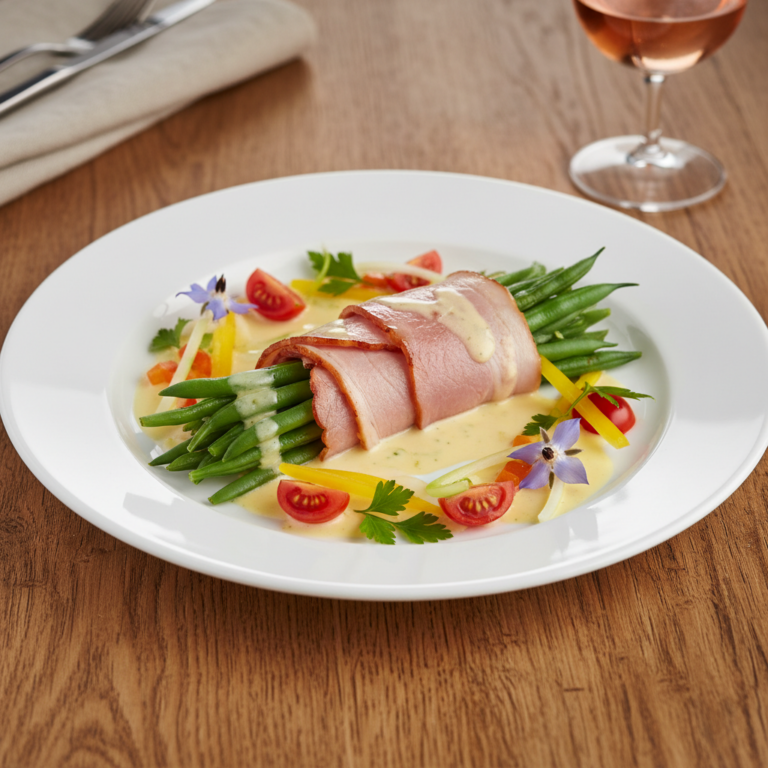 Recette Jambon aux haricots verts au Cookeo - Plat principal Française - Photo du plat prêt à déguster