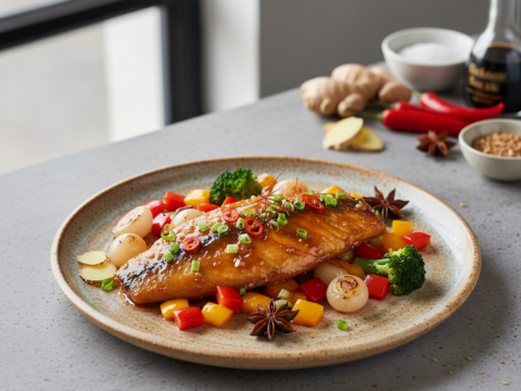 Recette Merlu aigre-doux au Cookeo - Plat principal Française - Photo du plat prêt à déguster