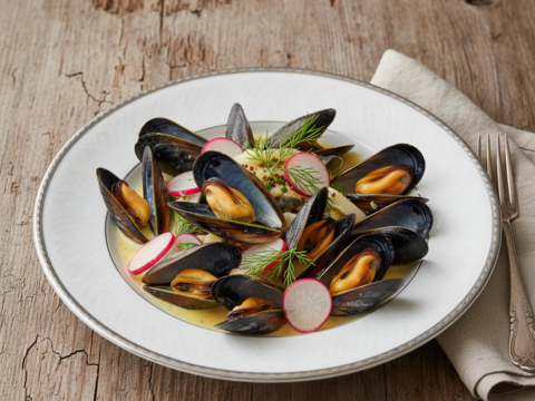 Recette Moules aux radis au Cookeo - Plat principal Française - Photo du plat prêt à déguster