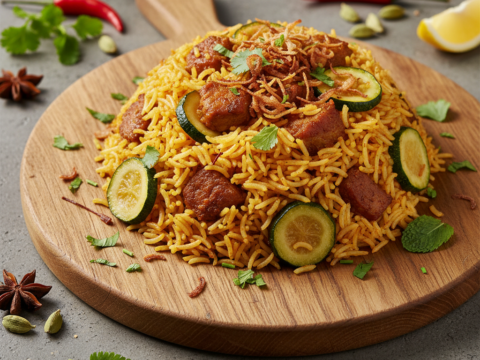 Recette Porc Biryani aux Courgettes au Cookeo - Plat principal Indienne - Photo du plat prêt à déguster