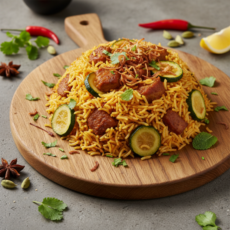 Recette Porc Biryani aux Courgettes au Cookeo - Plat principal Indienne - Photo du plat prêt à déguster