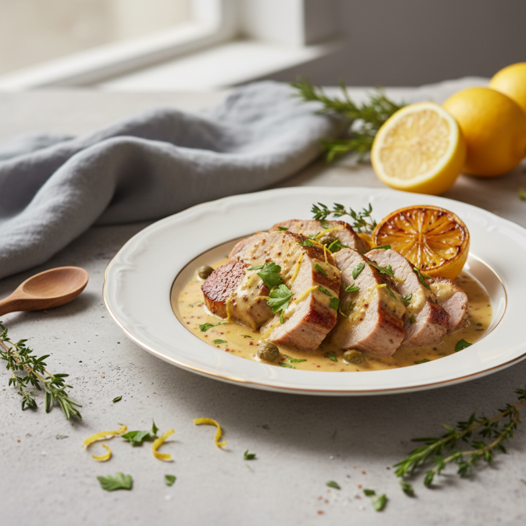 Recette Porc à la moutarde au citron au Cookeo - Plat principal Française - Photo du plat prêt à déguster