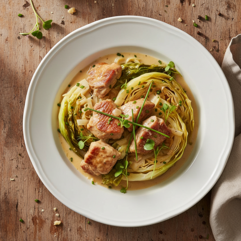 Recette Porc au vin blanc aux choux au Cookeo - Plat principal Française - Photo du plat prêt à déguster