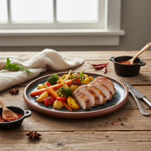 Porc épicé aux légumes – Recette Cookeo