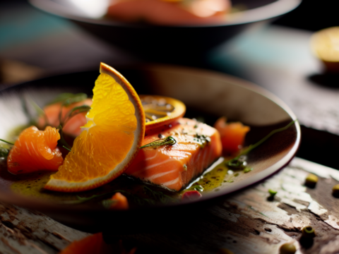 Recette Saumon aux agrumes à l'orange au Cookeo - Plat principal Française - Photo du plat prêt à déguster