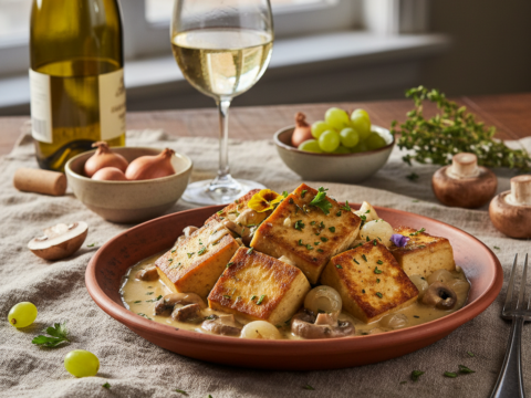 Recette Tofu au vin blanc au Cookeo - Plat principal Française - Photo du plat prêt à déguster