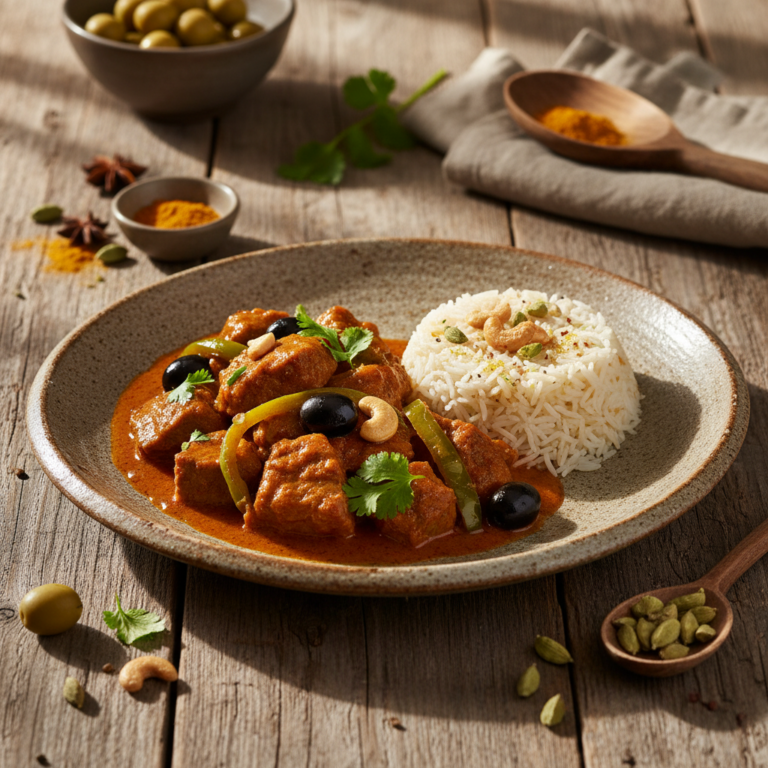 Recette Veau Madras aux Olives au Cookeo - Plat principal Française - Photo du plat prêt à déguster