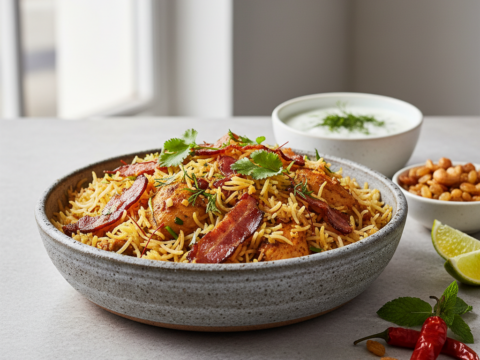 Recette Biryani au Bacon au Cookeo - Plat principal Indienne - Photo du plat prêt à déguster