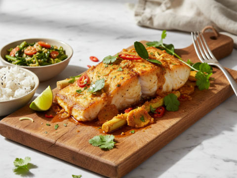 Recette Cabillaud à la malaisienne au Cookeo - Plat principal Méditerranéenne - Photo du plat prêt à déguster