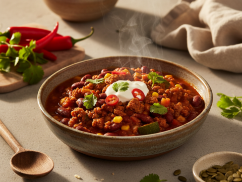 Recette Chili sin carne au Cookeo - Plat principal Méxicaine - Photo du plat prêt à déguster