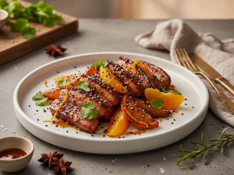 Recette Porc teriyaki à l'orange au Cookeo - Plat principal Asiatique - Photo du plat prêt à déguster