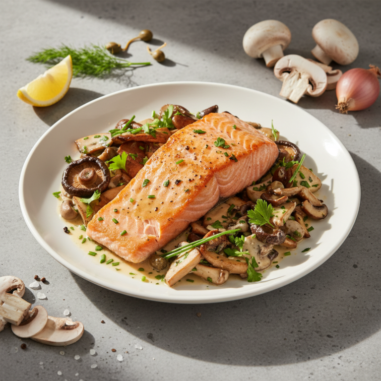 Recette Saumon sauté aux champignons au Cookeo - Plat principal Française - Photo du plat prêt à déguster