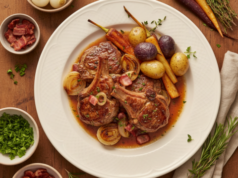 Recette Agneau aux lardons au Cookeo - Plat principal Française - Photo du plat prêt à déguster