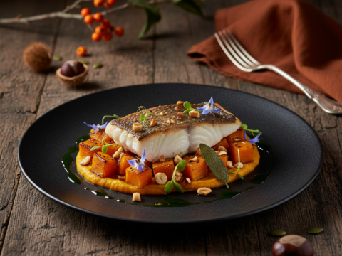 Recette Bar au potiron au Cookeo - Plat principal Française - Photo du plat prêt à déguster