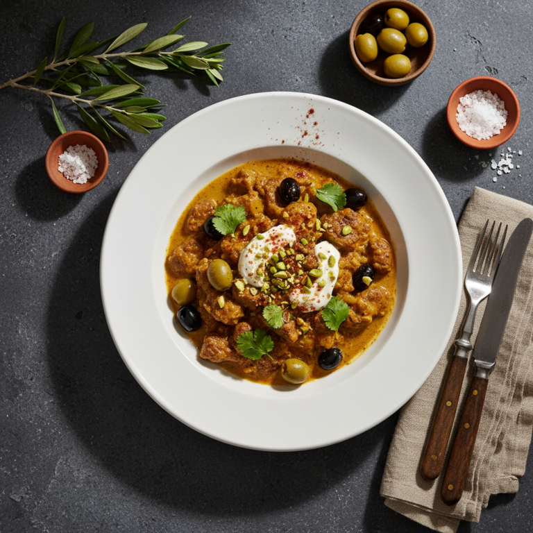Recette Boeuf Korma aux Olives au Cookeo - Plat principal Indienne - Photo du plat prêt à déguster